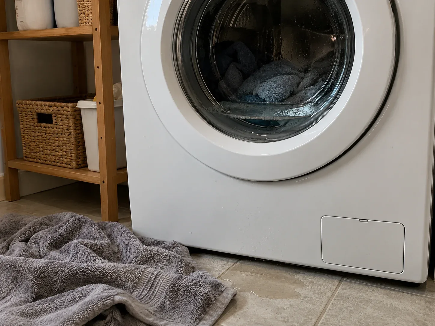 Washing machine with a visible service problem