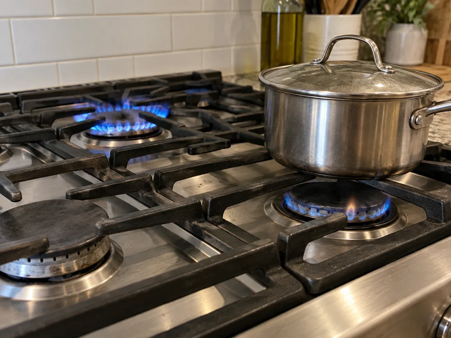 Stove burner with a visible heating problem
