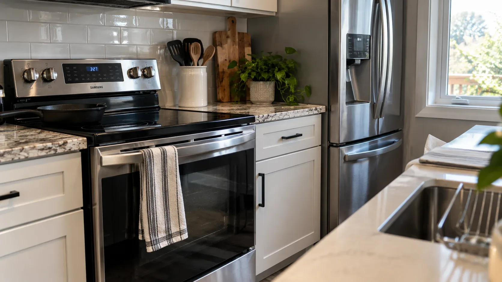 Residential kitchen with household appliances in Kingston Ontario